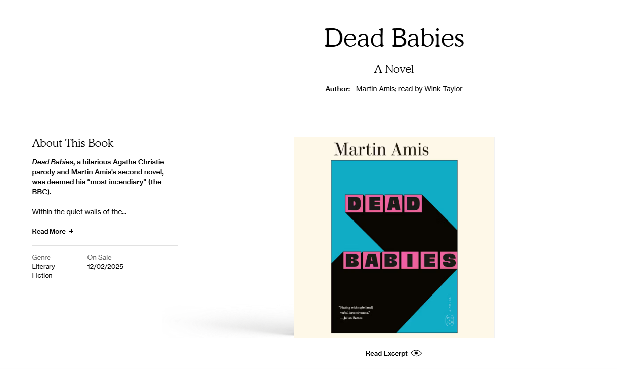 Dead Babies Audiobook, Narrated by Wink Taylor, Out Now